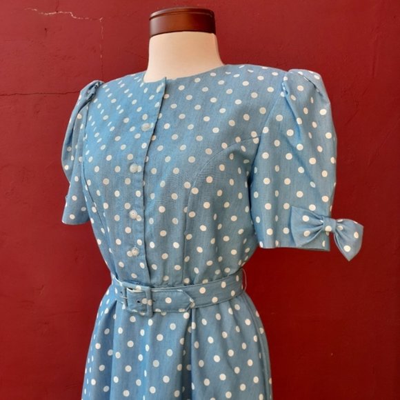 Vintage Dresses & Skirts - Vintage Cinderella Polka Dot Dress Pinup Blogger
